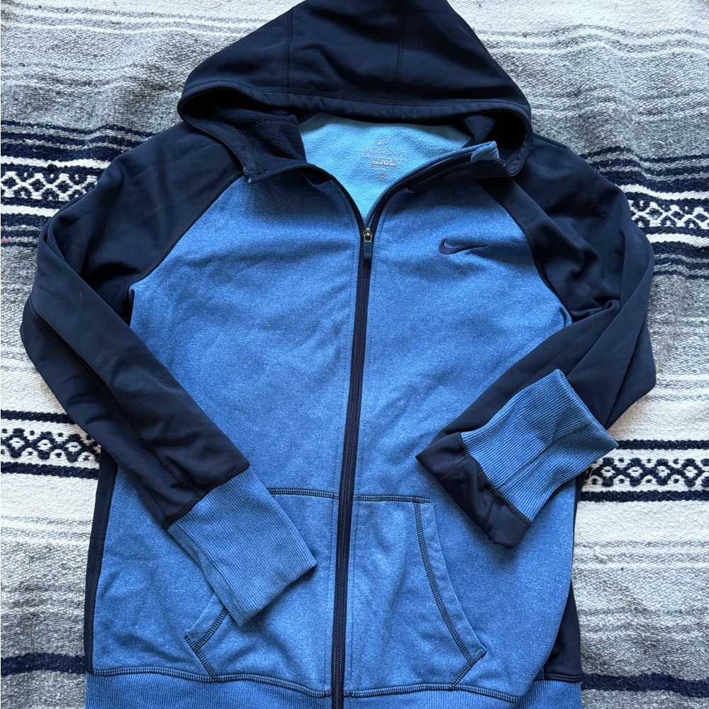 Nike Youth Dark & Light Blue Zip Up Hoodie Size XL
